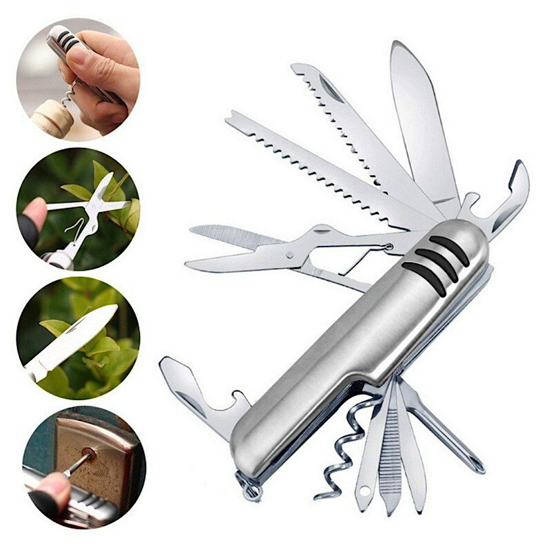 ابزار 11 کاره اضطراری سفر و کمپینگ مدل جیبی